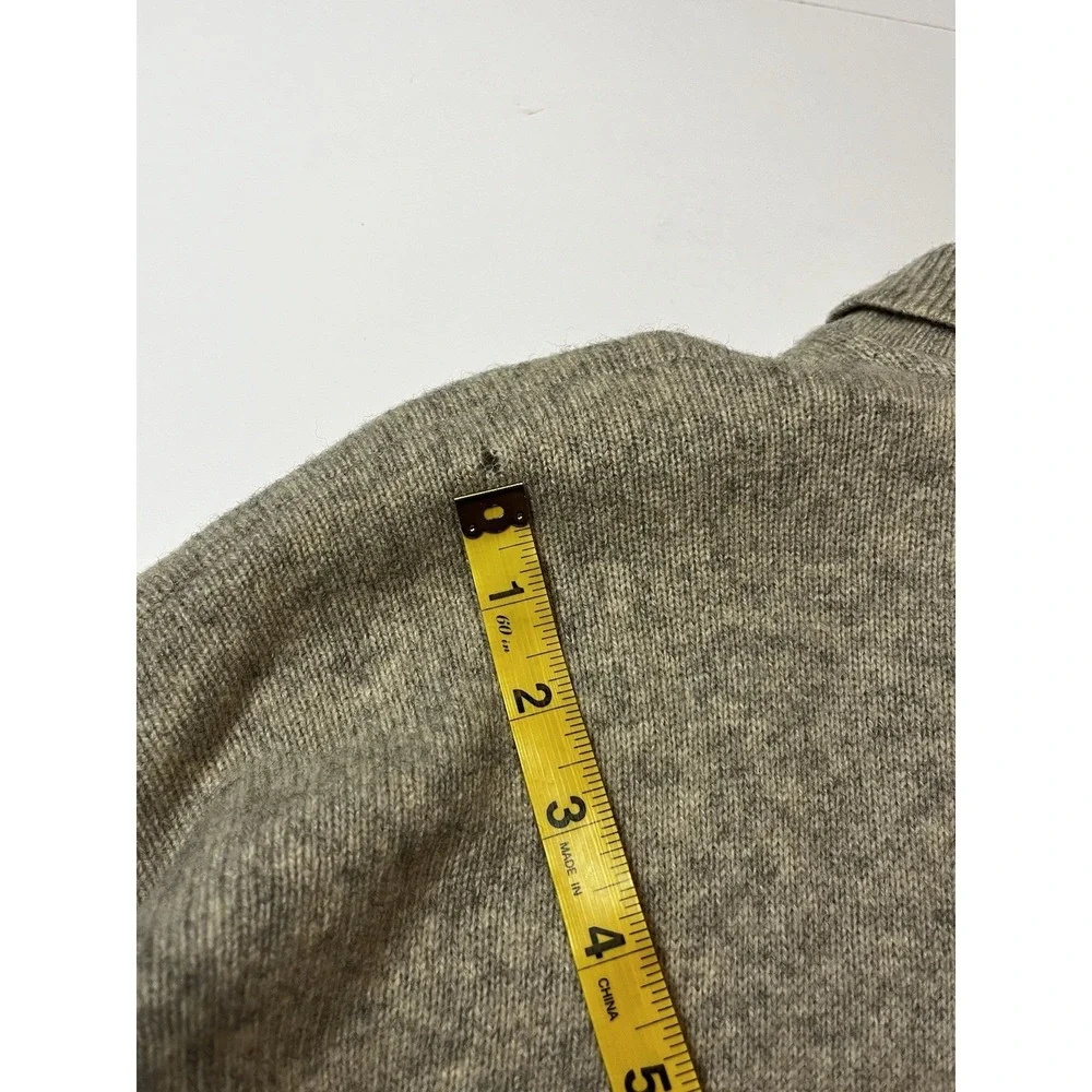 Vintage Polo Ralph Lauren 100% Lambswool Sweater 1/4 Button Grey Size Large